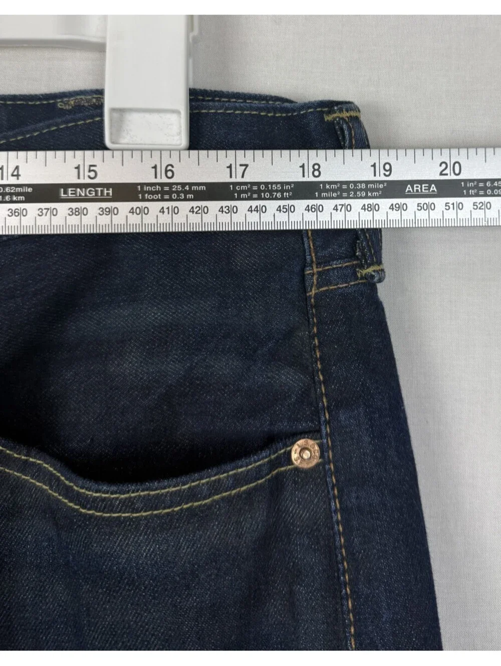 Levis 501 Jeans 38x34 Blue Regular Straight Dark Dirtwash Red Tab Denim